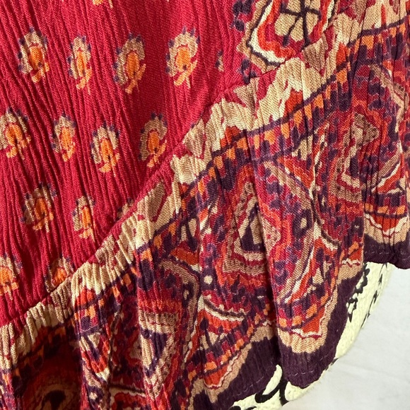 Patrons of Peace NWT size M  Boho Sexy Festival Red Patterned Sleeveless Blouse - Picture 8 of 10